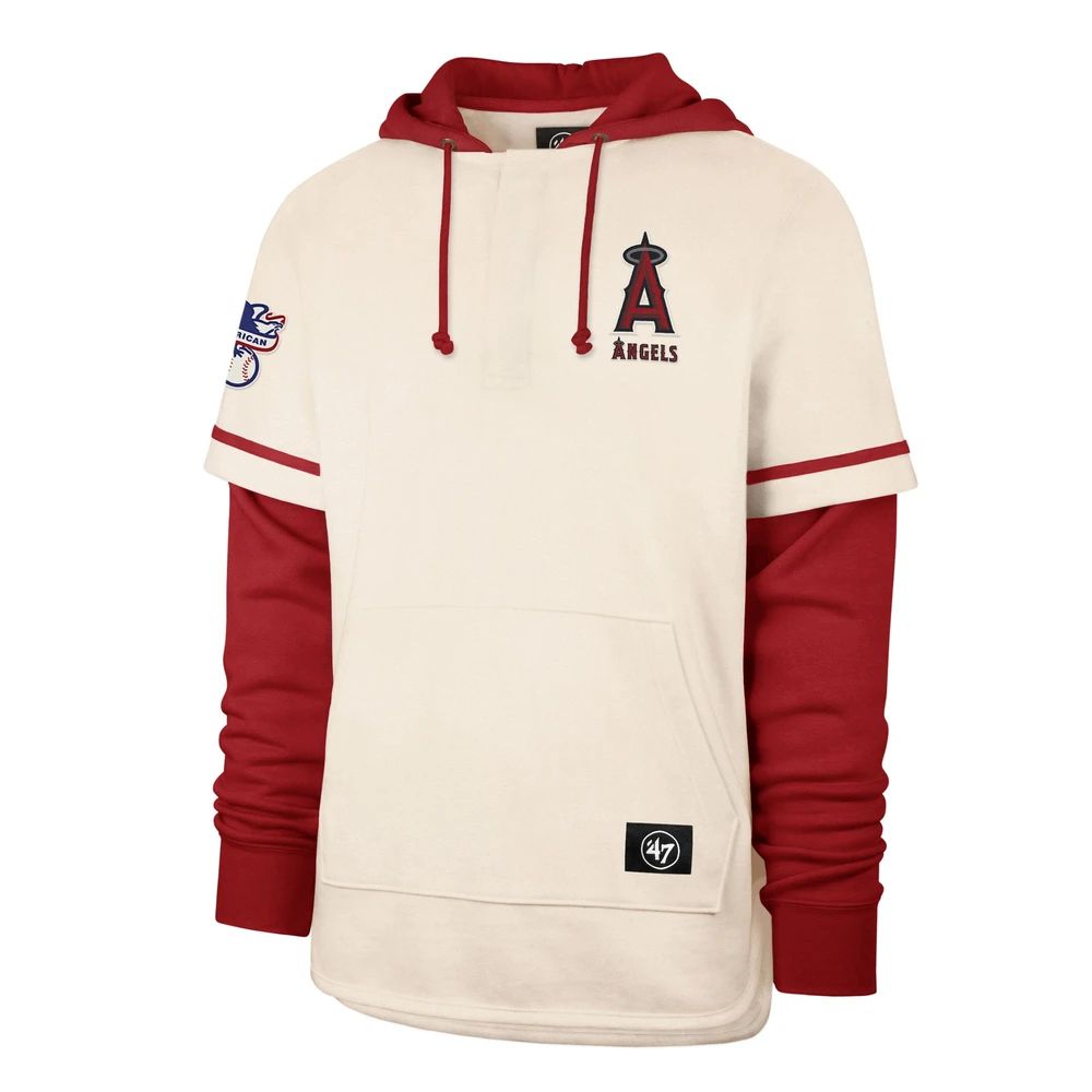 

Los Angeles Angels MEN sweatshirt Cream Cooperstown Heritage Shortstop Pullover Hoodie, Black
