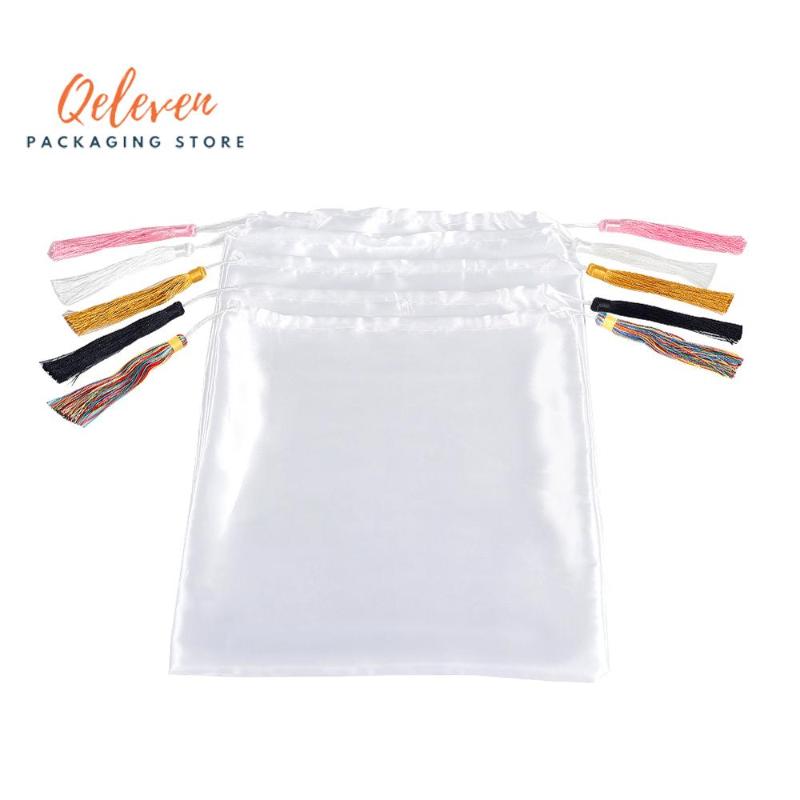 

Customized Gift Bag Women Virgin Hair Extensions Packaging Satin Silk Bags, 30x40cm Hair Wig Bundles Shoes Packing Bag