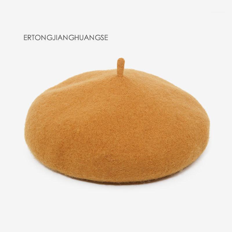 

WeMe T164 Children Beret Hats Candy Color Elastic Infant Baby Beret Hat Kids Caps for 4-8 Years1, C32