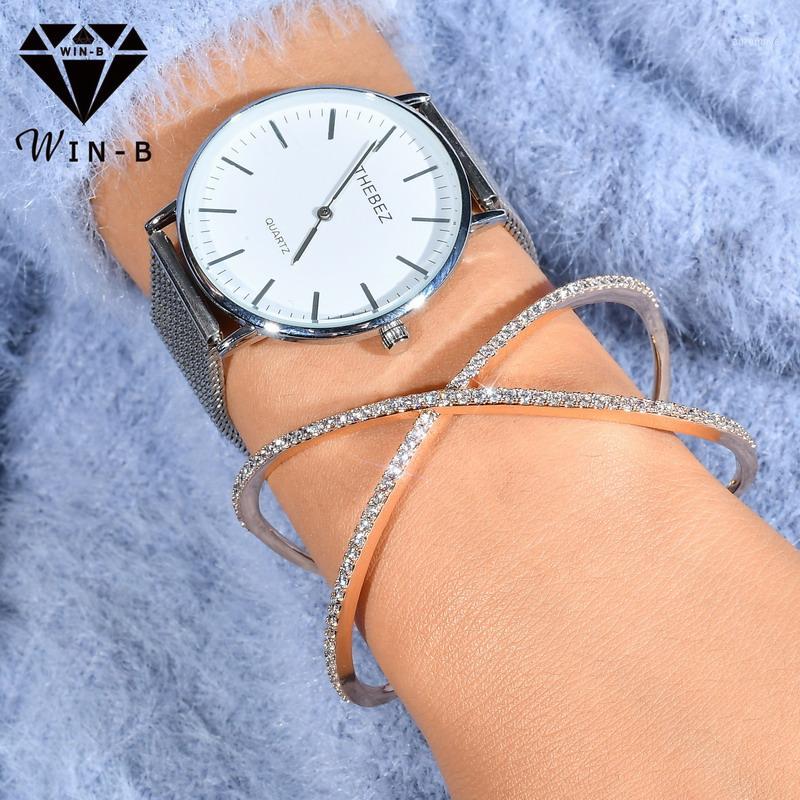 

WIN-B Luxury Personality Across Rose Gold Cubic Zirconia Crystal Knot Bracelets Pulseiras Bangles Jewelery Valentine's Gift1