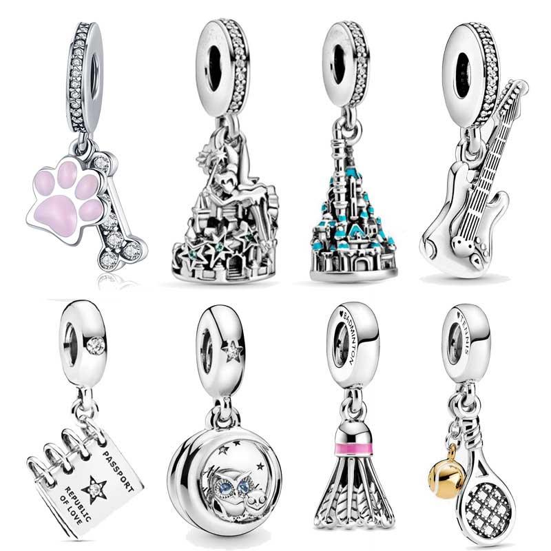 

Charms Authentic Silver Color Flower Bee Home Bead Fit Original 3mm Bracelets Charm Dangle DIY Jewelry Making