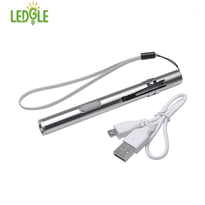 

LEDLE USB Rechargeable LED High-quality Powerful Mini LED Torch XML Waterproof Design Pen Hanging With Metal Clip Cat1