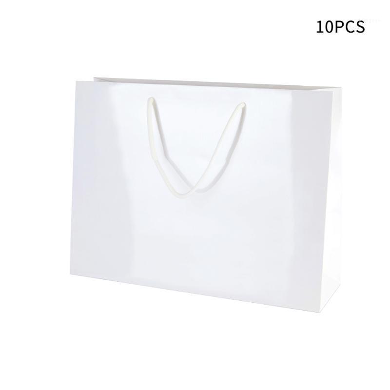 

10 Pcs Cosmetics White Cardboard Gift Bag Handbag DIY Handmade Shopping Packaging With Rope Wrap Birthday Wedding Foldable1
