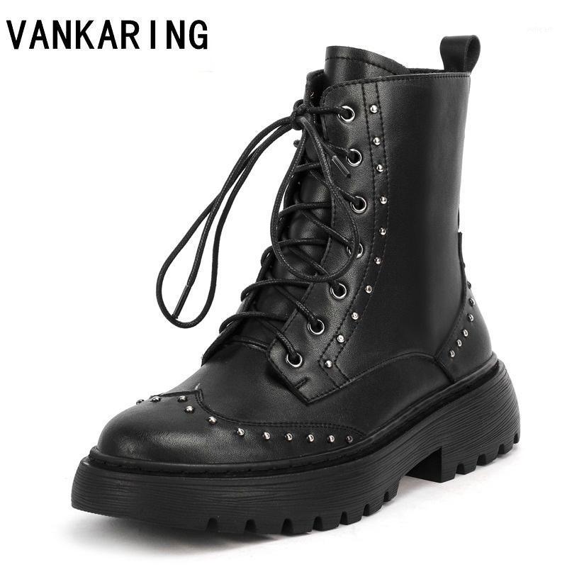 

genuine leather women's winter ankle women boots female short shoes 2021 autumn vintage booties motorcycle boots platform shoes1, Black soft leather