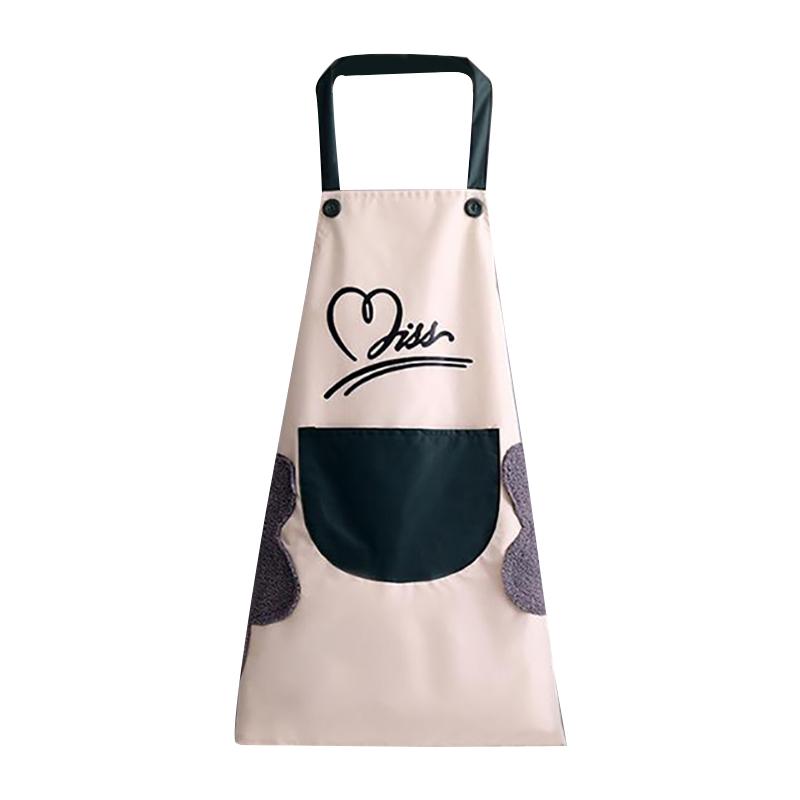 

Household Waterproof Hand-Wiping Kitchen Apron Heart Love Waterproof Polyester Apron Adult Bibs Home Aprons