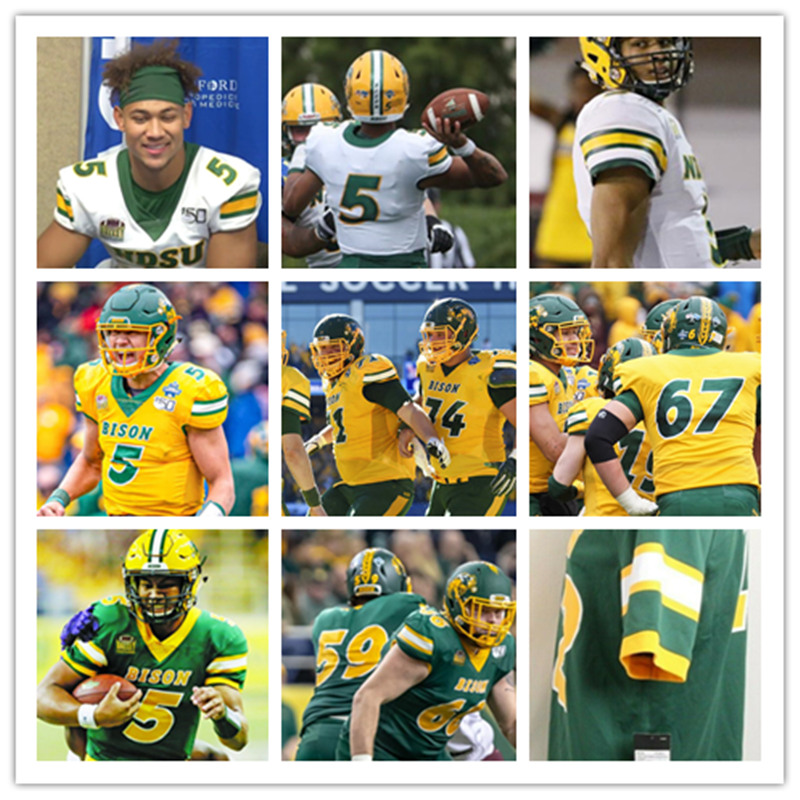 

Mens Custom North Dakota State Bison Football Jersey Trey Lance Dillon Radunz Christian Watson Aaron Mercadel Kaden Kuntz NDSU Bison Jersey, Green/with name