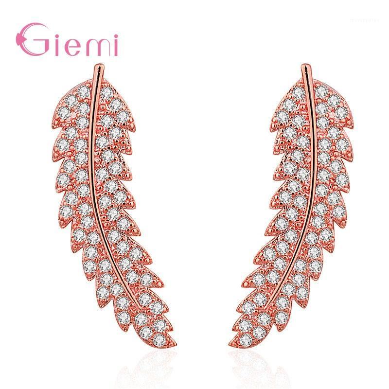 

Trendy Luxury Leaf Stud Earrings For Women Romantic Accessories For Girls Micro Paved CZ Earrings Jewelry Wholesale1