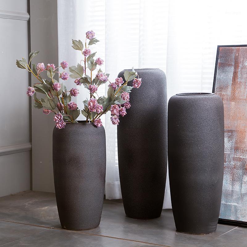 

Jingdezhen Porcelain Floor Large Vases Matte Color Glaze Vase Modern Pastoral Style Ceramic Crafts1