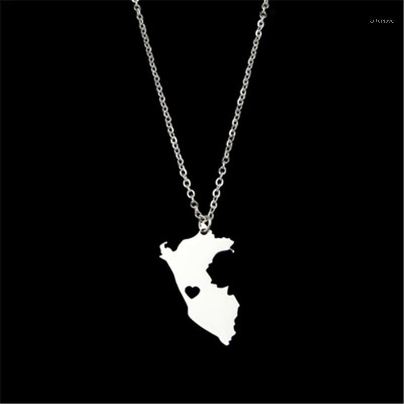 

Hot New Peru Map Pendant Necklaces for Women/Men Color/Silver Color Map of Peru Jewelry Peruvian Gifts1