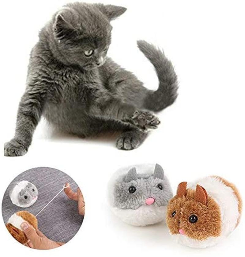

Cute Cat Toys Interactive Plush Fur Toy Shake Movement Mouse Pet Kitten Funny Rat Safety Plush Little Mouse Toy Gift