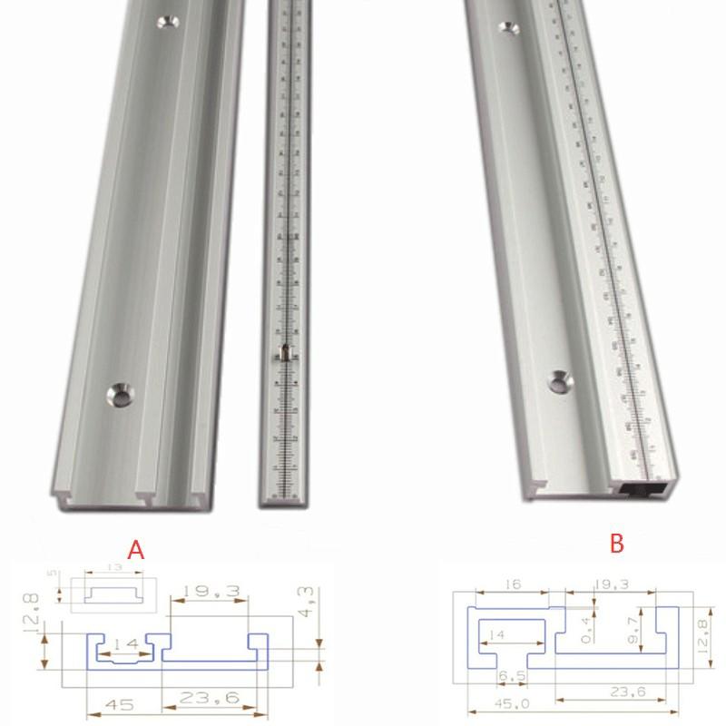 

600/800mm Standard Aluminium 45mm T-track with Metric Scales for Router Table Bandsaws