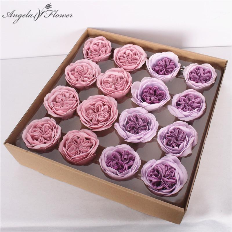 

New Artificial Austin Soap Flower Head Giant Soap Flower Ecuador Rose Valentine's Day Gift wedding home Christmas decor16pcs/lot1, White