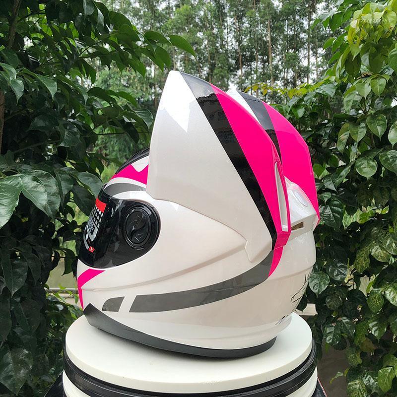 

Free Shipping Full Face Motorcycle Helmets Single Visor Racing Helmet Lovely Cat Off Road Helmet ECE Approved1
