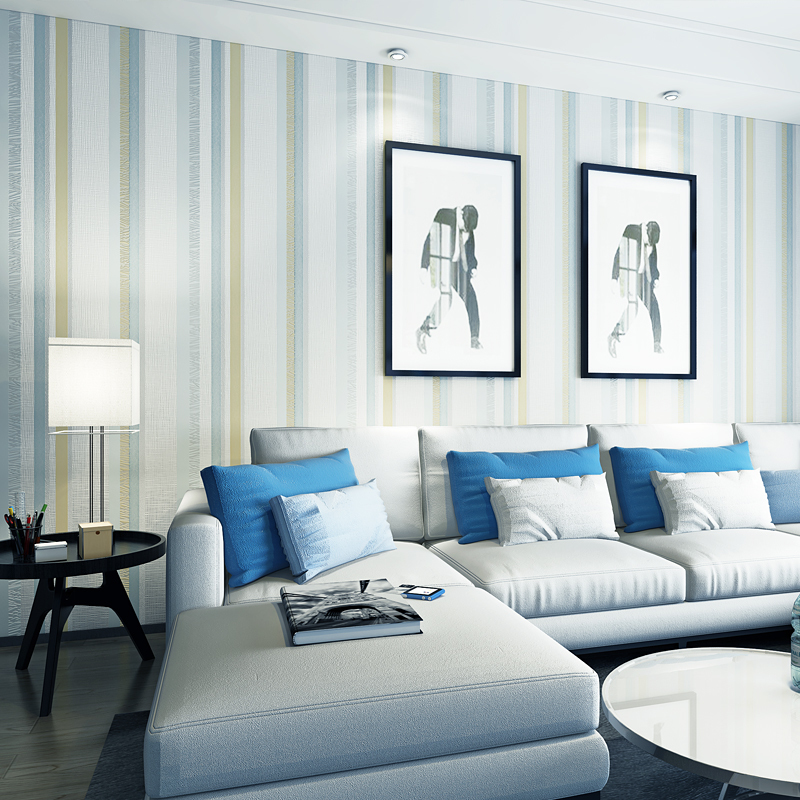 

Vertical Modern Strip Wall Papers Home Decor Blue Green Wallpaper Roll For Bedroom Living Room Walls Papel Murals Contact Paper, T68071