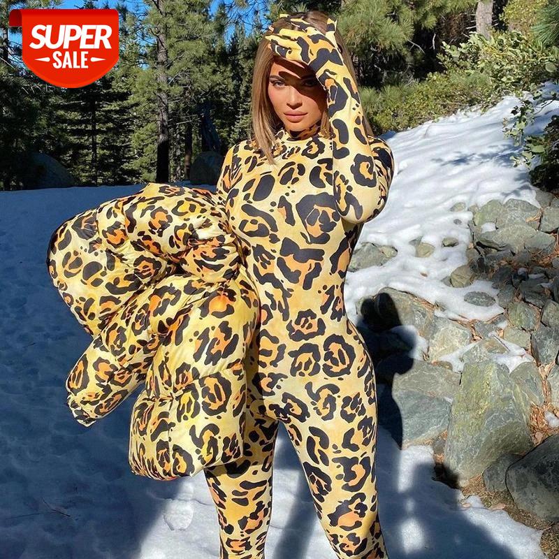 

Sexy Leopard Printing Jumpsuit For Women Spring Hot Full Sleeve Finger Design Rompers jumpsuit Overolls Female Streetwear #2A0c, Black;white