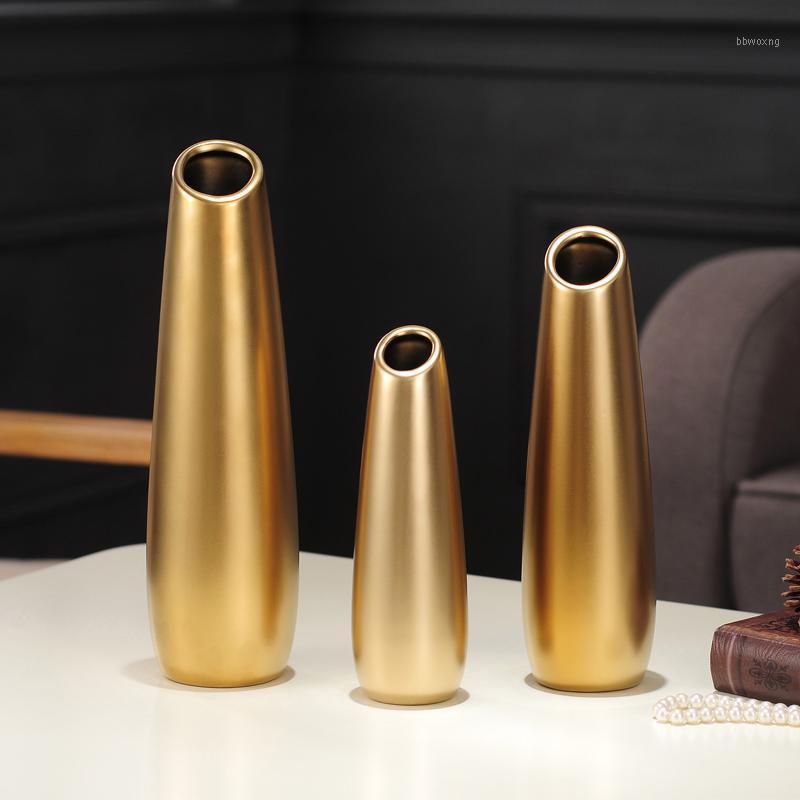 

Simple ceramic oblique mouth vase home decor gold silver ceramic vase living room decoration ornaments vases for wedding decor J1
