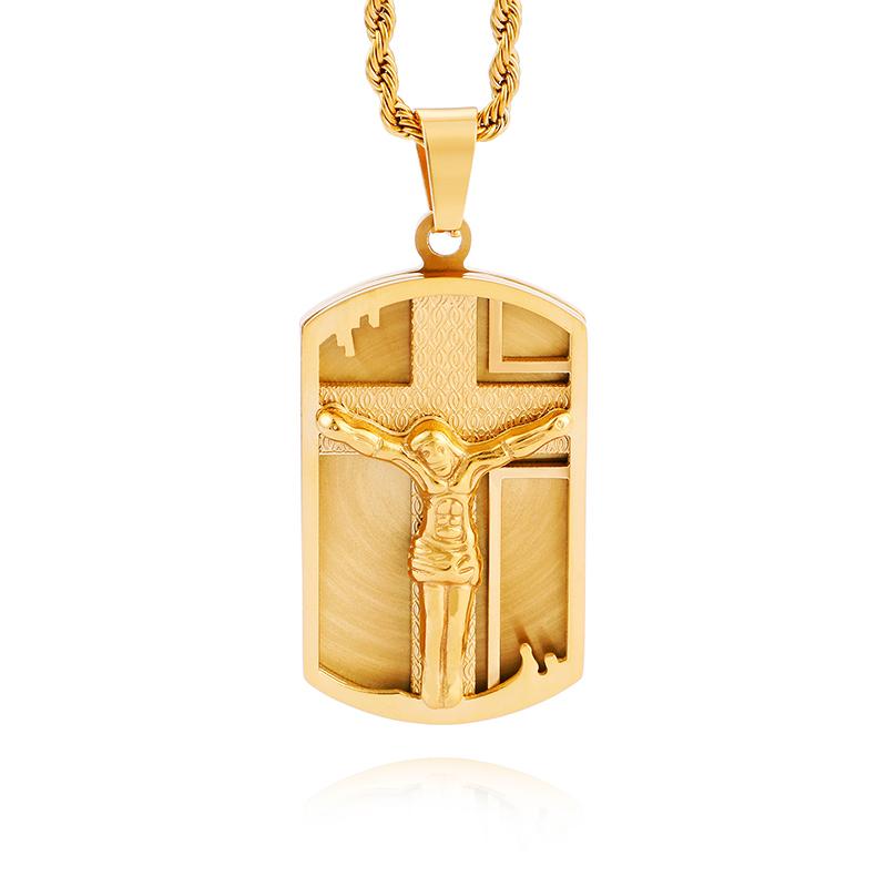 

2020 hoiday gifts New Design Stainless Steel JESUS Cross Pendant necklace Holiday GIfts for Mens