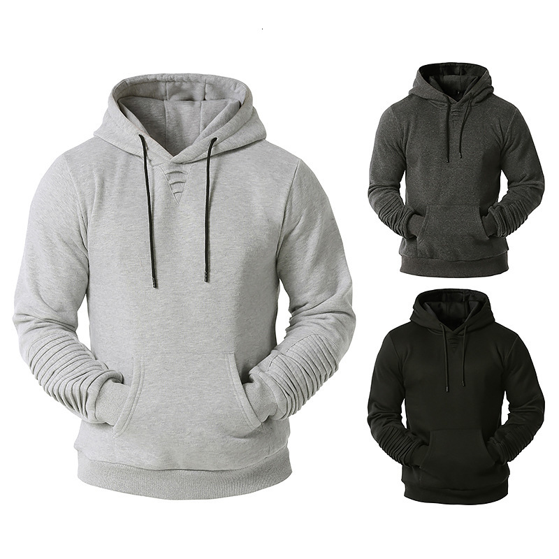 

2021 Fashion Brand New Autumn Male Casual Sweatshirts Men' Solid Color Hoodies Sweatshirt Tops Ae11, Black