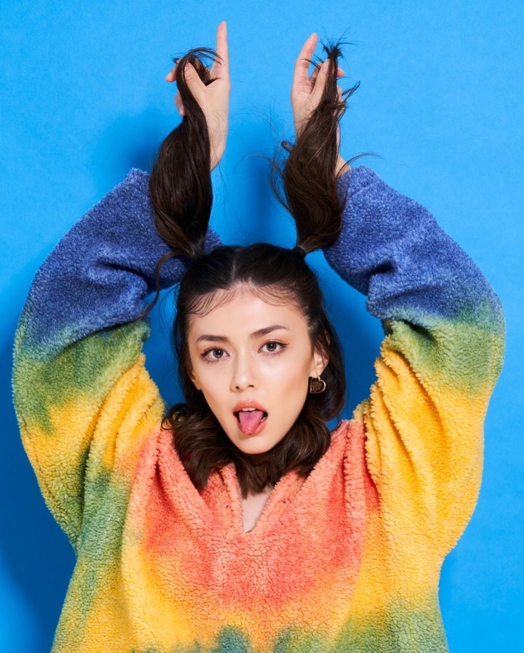 

Cpfm Rainbow Tie Dyed Fleece Pullover Jacket, Color
