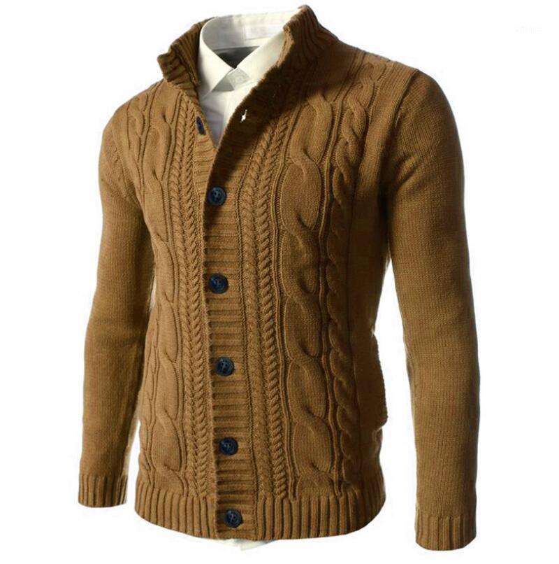 

Mens Cardigan Sweaters 2021 Autumn Warm Sweater Men Fashion Printed Jacket Coat Casual Stand Collar Knitting1, Picture 7