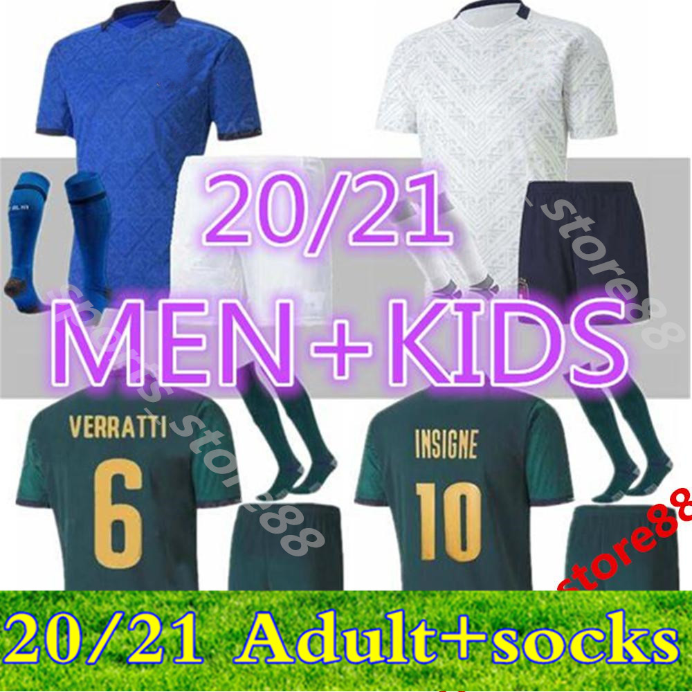 

2021 Adult kits Men Italy Soccer Jerseys 20 21 Home away 3rd buffon PIRLO ZAZA De Rossi Bonucci Verratti football shirt, Colour 5