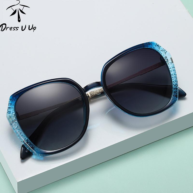 

Sunglasses DRESSUUP Fashion Big Frame Women Polarized Glasses Oversize Pink Blue1
