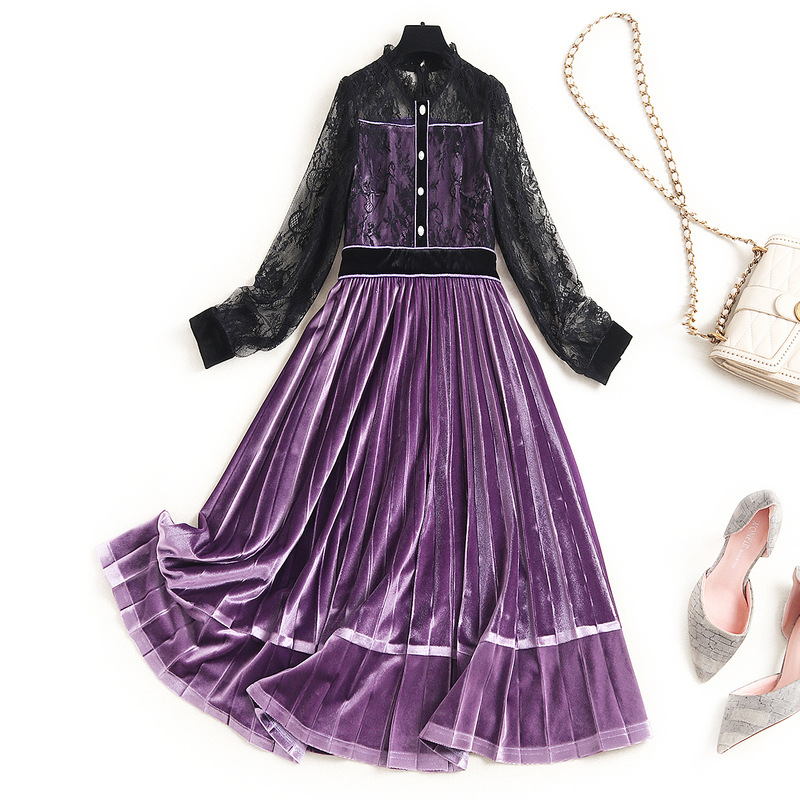 Vestido De Contraste De Cor Violeta On-line | Vestido De Contraste De Cor Violeta On-line Venda Quente em pt.dhgate.com