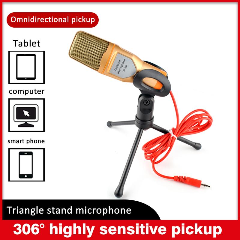 

Condenser Recording Microphone 3.5mm Plug MIC Desktop Tripod Home Stereo For Laptope YouTube Video Skype Chatting Gaming Podcast