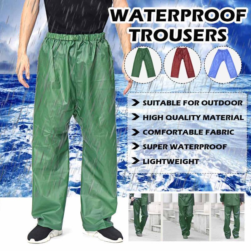 

Folding Rainproof Pants Over Trousers Women Men's Waterproof Windproof Elastic-Waist Rain Pants For Cycling Camping Hiking1, Blue