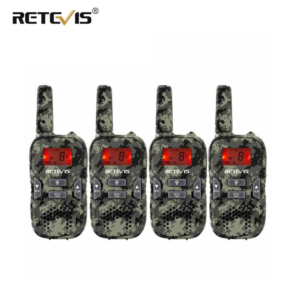 

Camouflage Mini Walkie Talkie 4 pcs Kids Radio Retevis RT33 8CH 0.5W PMR446 VOX LCD Display USB Charging Two-way Amateur Radio