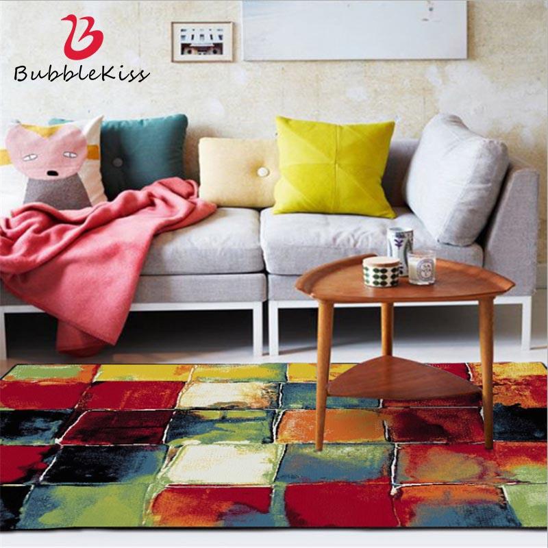 

Bubble Kiss Abstract Colorful Square Pattern Carpets For Living Room Home Decor Sofa Table Chair Area Rugs Anti-Slip Floor Mat