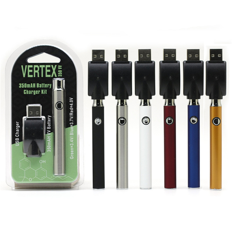 

Vertex VV Batterys Charger Kit 350mAh Preheat Variable Voltage Battery Vape-Pens Fit 510 Thread CE3 G2 Vape Cartridges