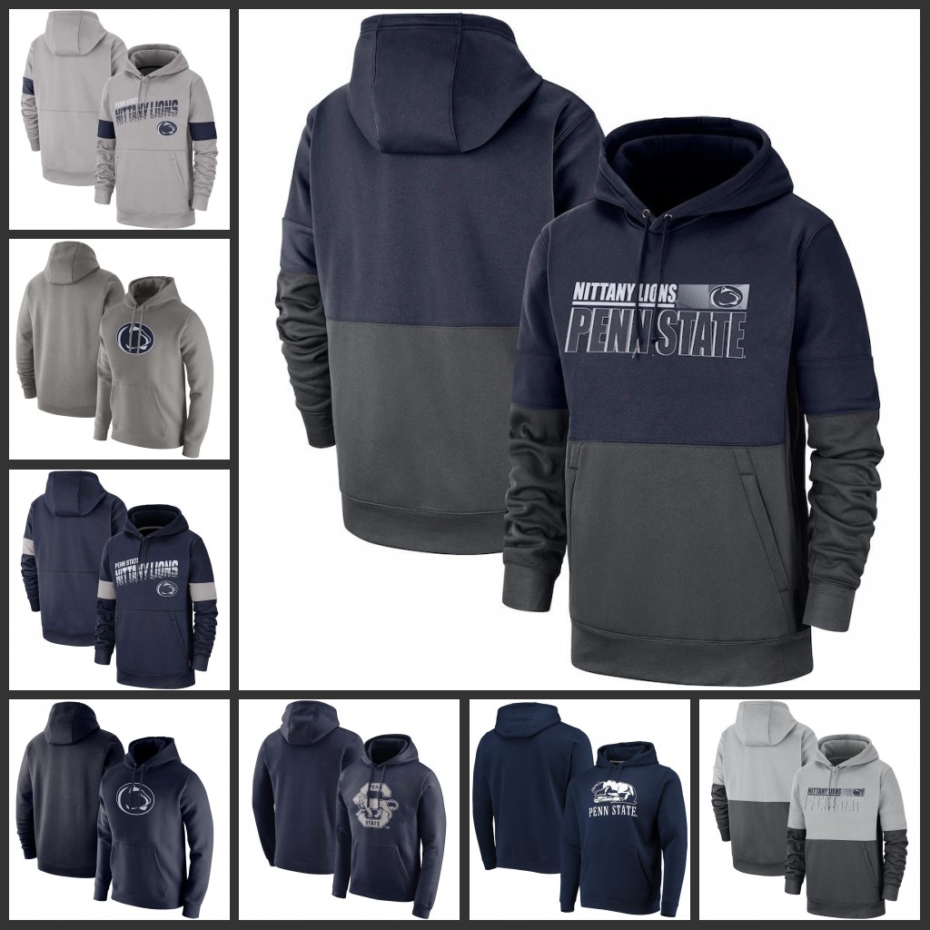 

Penn State Nittany Lions Sweatshirts Olive Recon Gray Navy Victory Sideline Therma-FIT Performance Club Fleece Pullover Hoodies, As pics