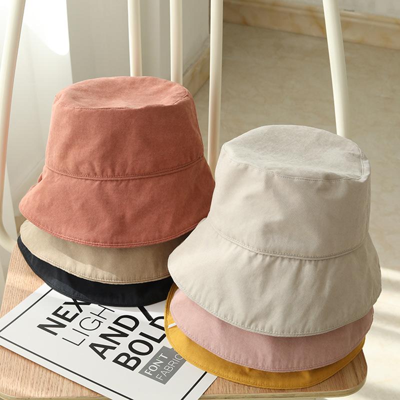 

Japanese Fisherman Hat Women Summer Korean-Style Sunbonnet Simple Casual Hat Frayed Edge Bucket Foldable Washable Cloth, Black