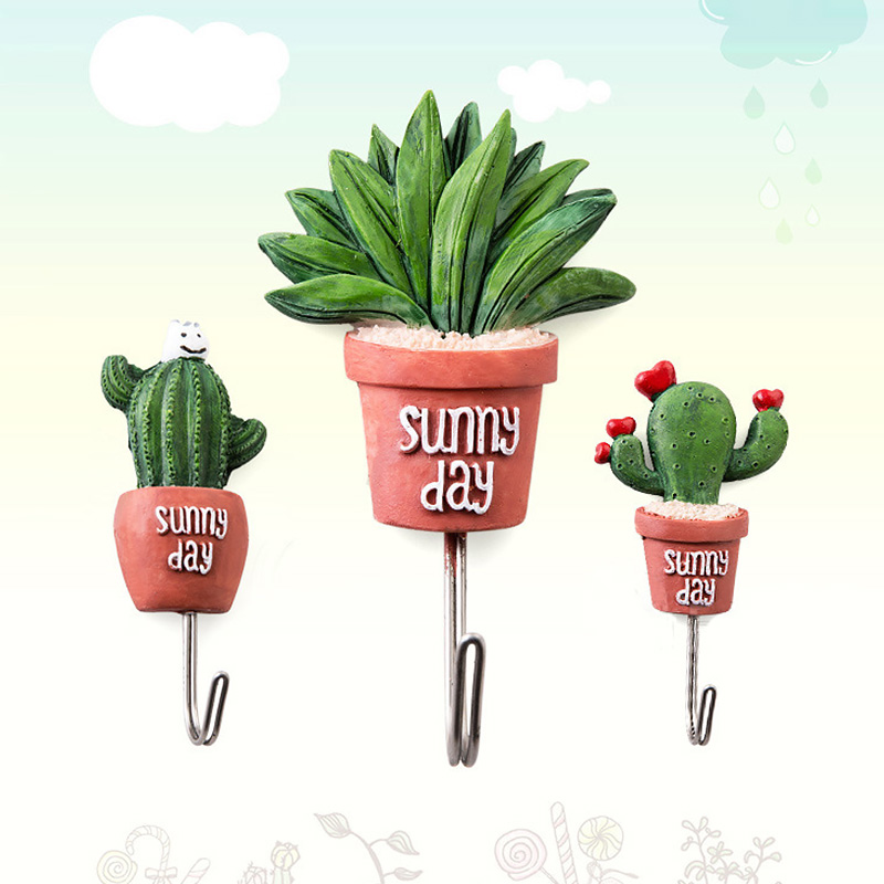 

Simulation Succulent Plants Pot Hooks Strong Self-Adhesive Wall Hook Hanger Household Storage Bathroom Kitchen Decor Wall Hooks