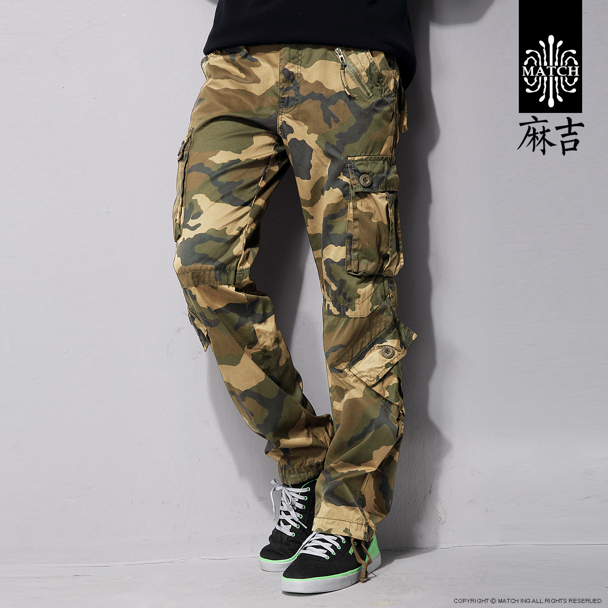 

2021 New Spring Match Camouflage Long Plus Size Multi Pockets Military Combat Army Cargo Pants for Men 7m4r, Dark blue camo