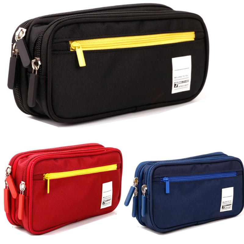 

Student Pen Pencil Bag Case Zip Cosmetic Canvas Large Capacity School Boys Girls