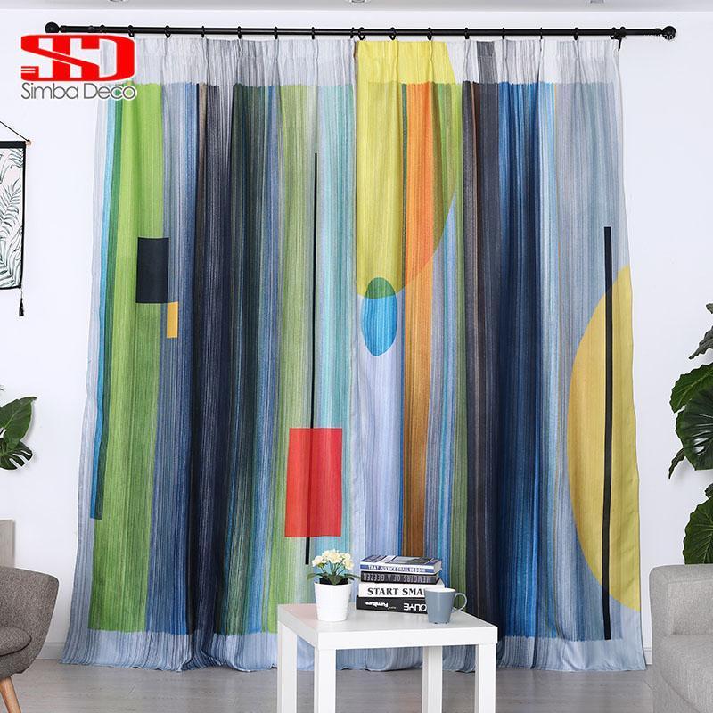

Colorful Striped New Modern Blackout Curtains For Living Room Space Collocation Simple Style Drapes For Window Treatment Panel1, Yellow