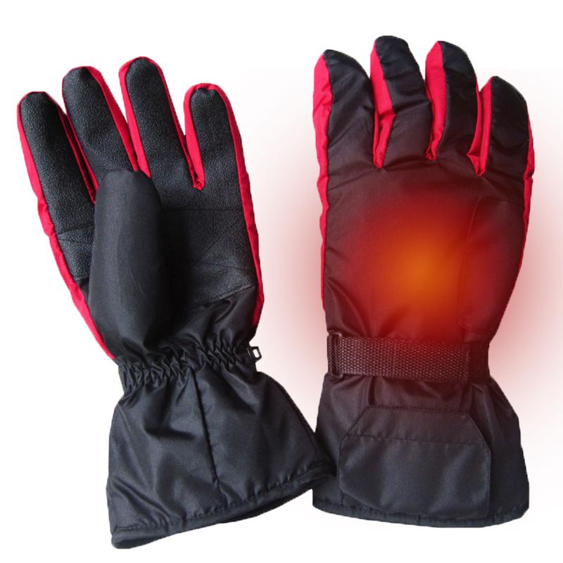 

PARATAGO 2020 Winter Warm Heated Gloves Men Women Smart Heating Skiing Outdoor Ski Glove Finger Heat Mtorcycle Waterproof P2103, Black