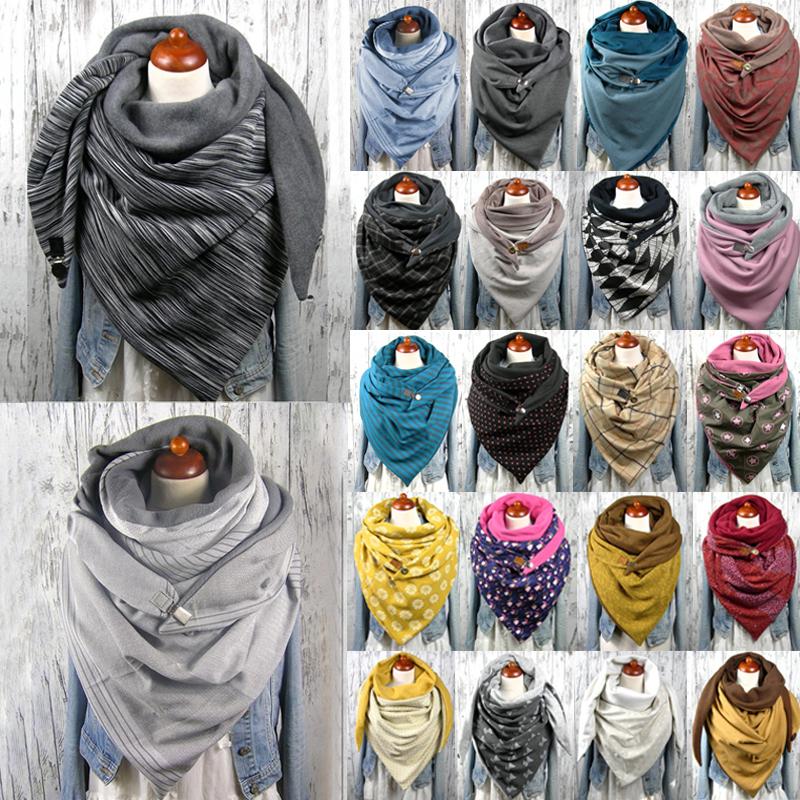 

Luxury Fashion Winter Women Scarf Soild Dot Printing Button Soft Wrap Casual Warm Scarves Shawls Scarf Women foulard femme