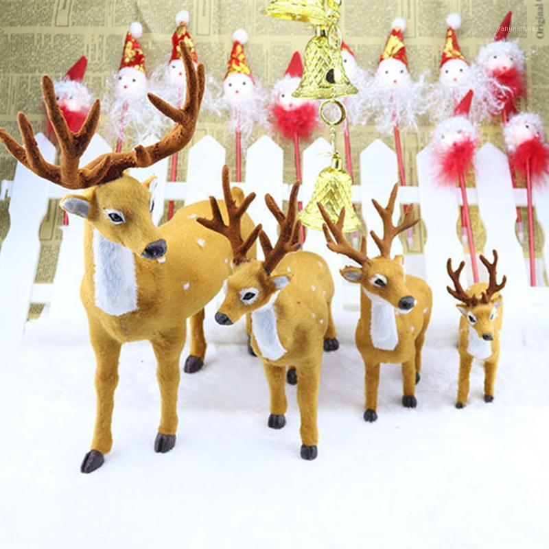 

1pc 16/20/25cm Xmas Elk Plush Simulation Deer Christmas Decorations Ornaments For Home Christmas Gift1