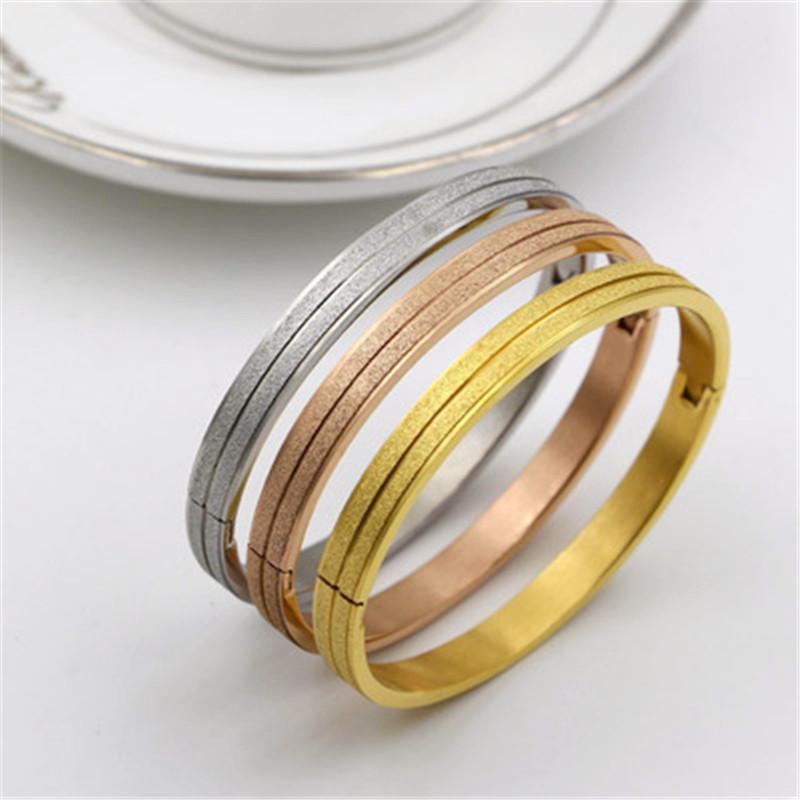 

Fashion Jewelry Lover Couple Bracelet Stainless Steel Gold Color Cross Screw Bracelets & Bangles For Men Women Jewelry B010