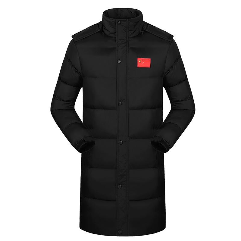 

2020 New Luxury Designer Men's Padded Jacket Sports Coat Men's Mid-length Over-the-knee Athlete Winter Training Coat, Black