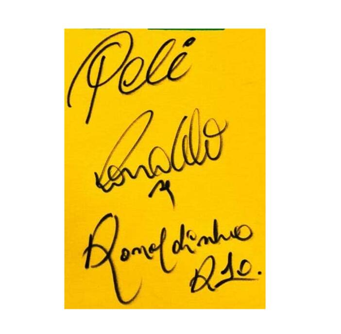 

Ronaldinho Ronaldo Pele Signed signatured Autographed Jersey shirts, As photo