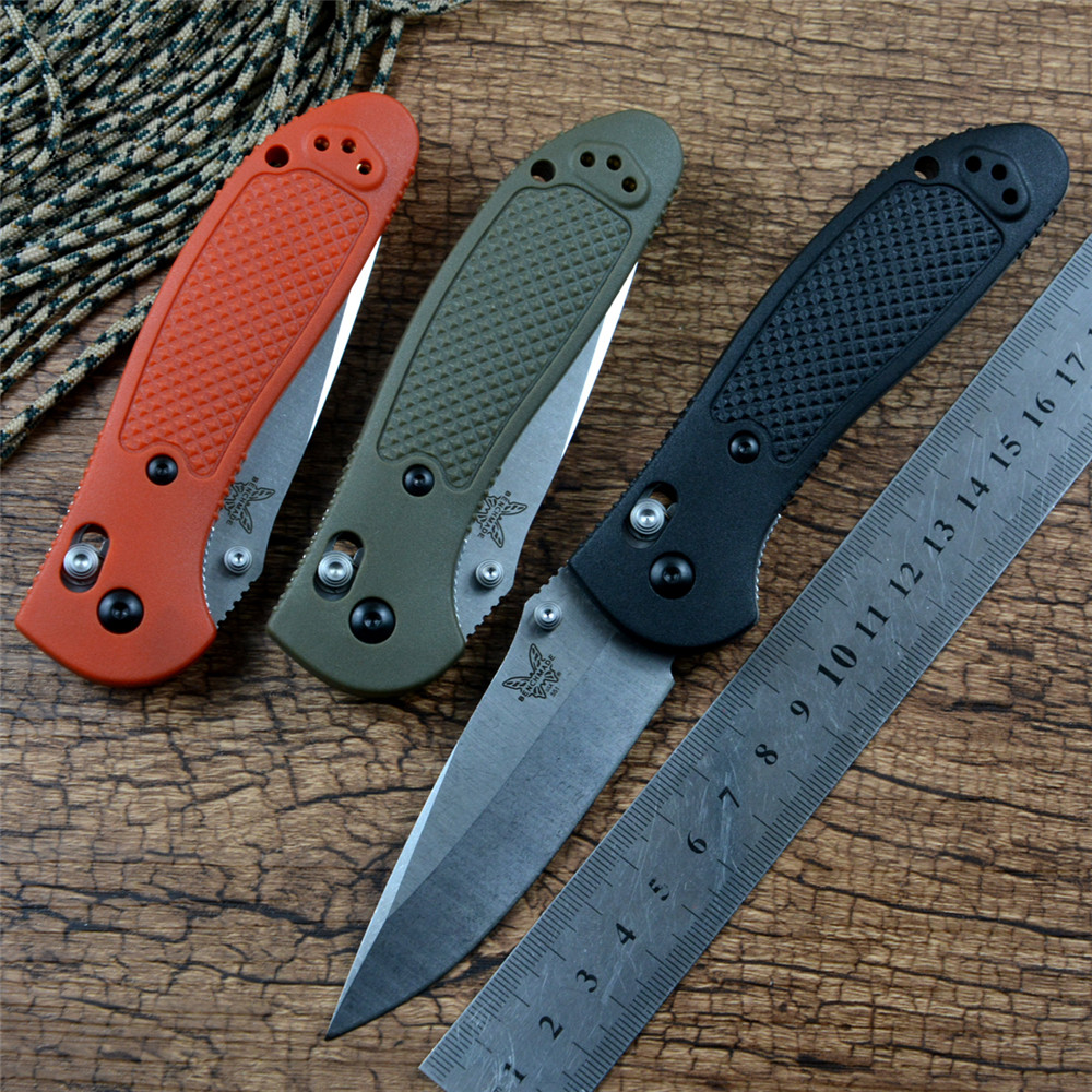 

BM 551 Survival Folding Knife 440C Blade Brass Washer G10 Handle Outdoor Camping Hunting Gift Pocket Knives Zytel Handle