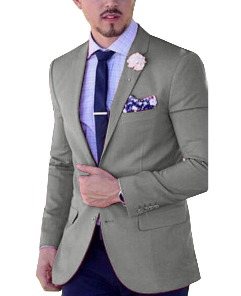 

Men Suits Slim Fit Lapel Casual One Pieces Business Blazer Groomsmen Tuxedos Grey Green Champagne Burgundy for Formal Wedding, Beige