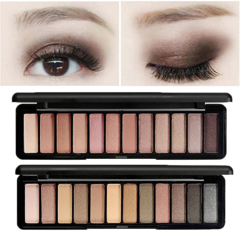 

12 Colors Earth Color Eyeshadow Palette Shimmer Matte Pearl Eyeshadow Waterproof Non-smudge Eye Shadow Eye Makeup, 01