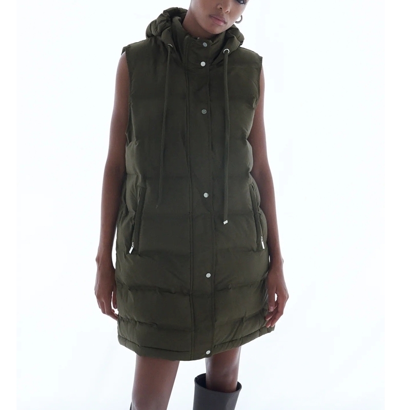 

KUMSVAG Women Autumn Winter Warm Vest Coat Sleeveless 2020 Hooded Cotton Thicken Female Solid Fashion Street Waistcoat Outerwear 201124, Beige