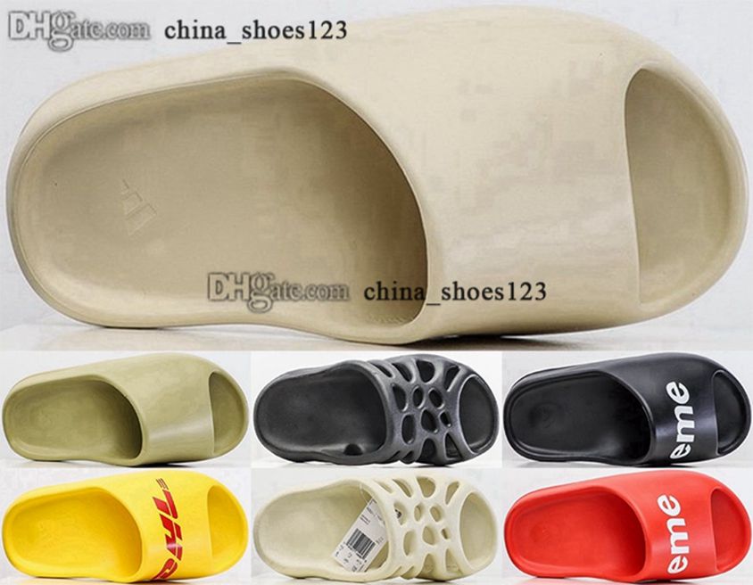 

shoes designer sandales sandalias slides casual slippers mens eur 12 men 35 clog women slipper west kanye 46 sandals 5 foam runner size us, Black