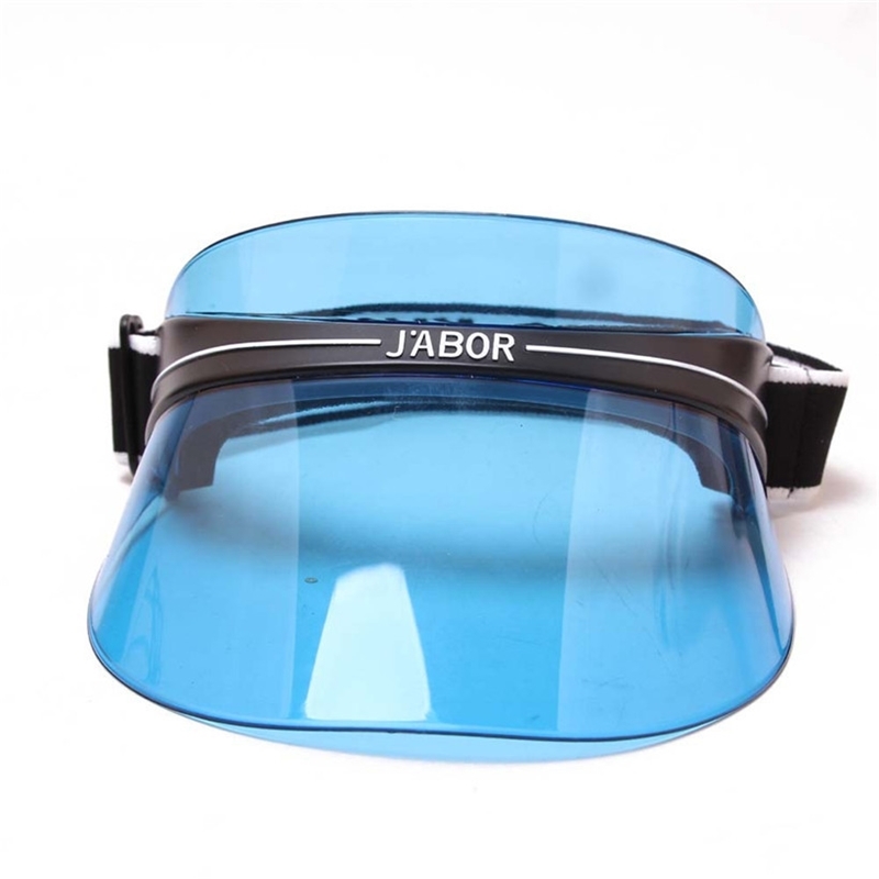 

Designer Brand Plastic Visor Clear Women Luxury Transparent Sun Hat UV Protection Elastic Band Summer Beach Cap for Ladies Y200714, Mixed color